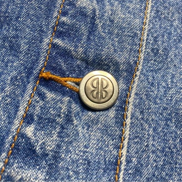 Vintage Bill Blass Button Front Denim Mini Skirt Blue Sz 12 - Picture 4 of 13
